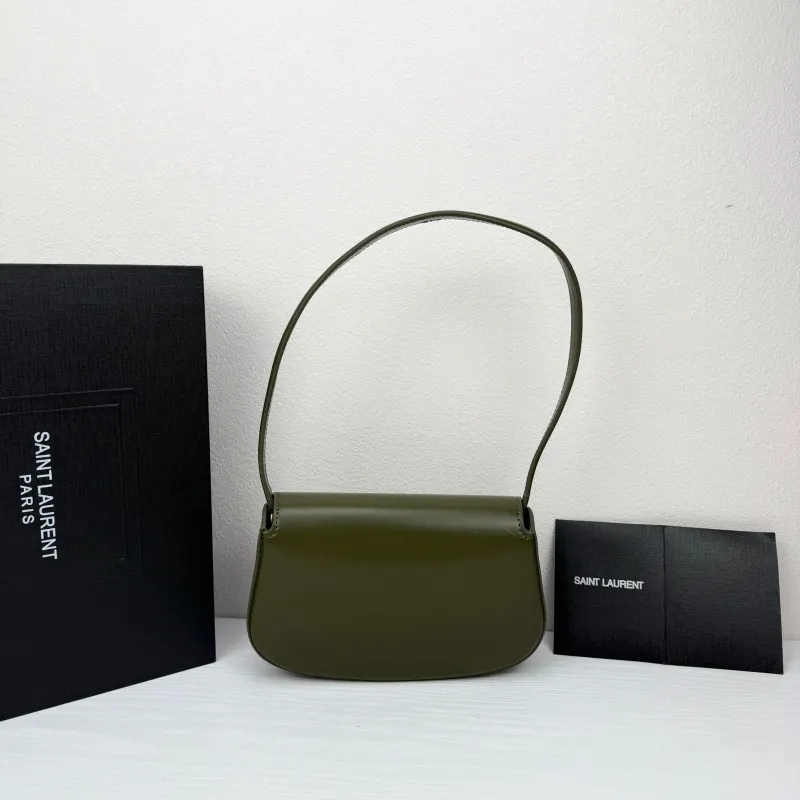 YSL Olive Green Top Handle Shoulder Bag 433 Size 21x11x4.5cm - Image 3