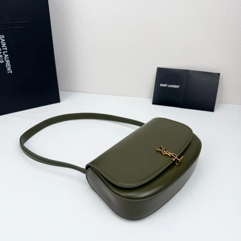 YSL Olive Green Top Handle Shoulder Bag 433 Size 21x11x4.5cm - Image 4