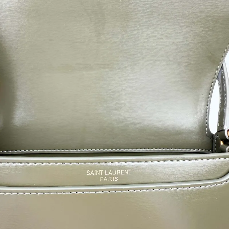 YSL Olive Green Top Handle Shoulder Bag 433 Size 21x11x4.5cm - Image 8