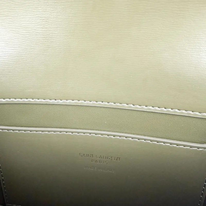 YSL Olive Green Top Handle Shoulder Bag 433 Size 21x11x4.5cm - Image 9