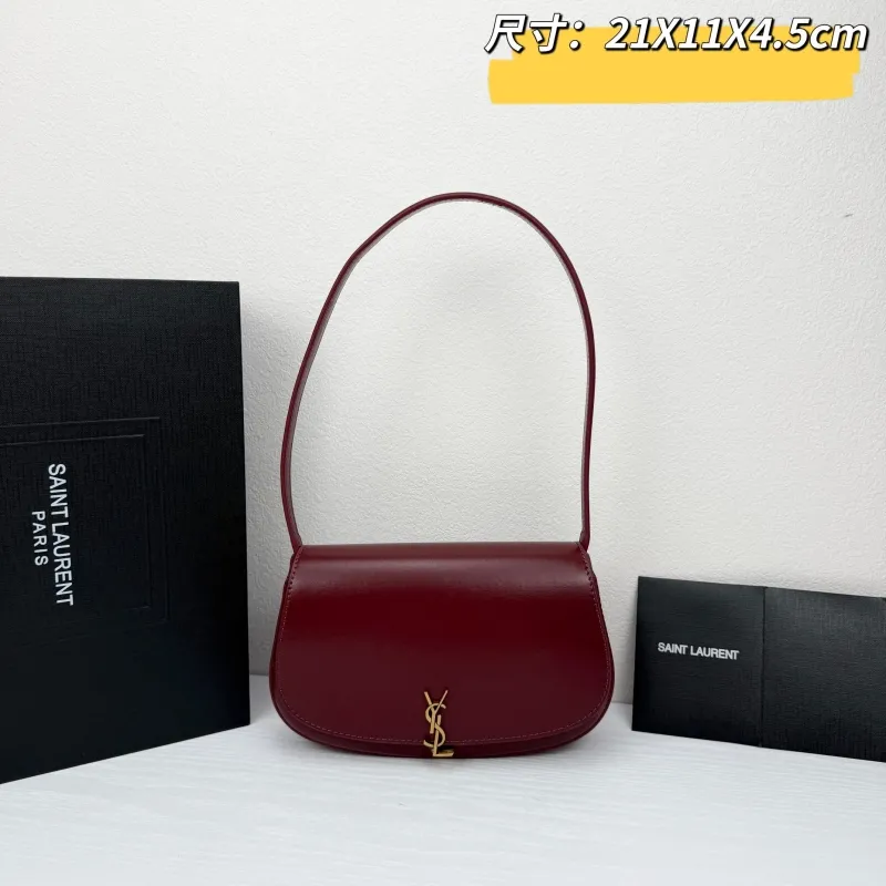 Saint Laurent Burgundy Top Handle Shoulder Bag 435 Size 21x11x4.5cm