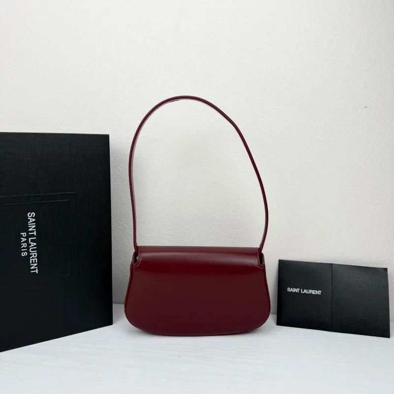Saint Laurent Burgundy Top Handle Shoulder Bag 435 Size 21x11x4.5cm - Image 3
