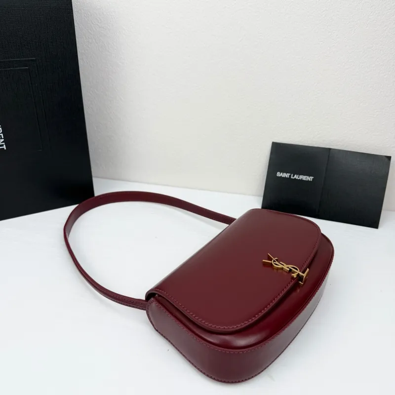 Saint Laurent Burgundy Top Handle Shoulder Bag 435 Size 21x11x4.5cm - Image 4
