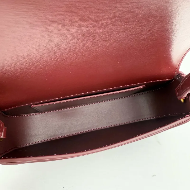 Saint Laurent Burgundy Top Handle Shoulder Bag 435 Size 21x11x4.5cm - Image 7