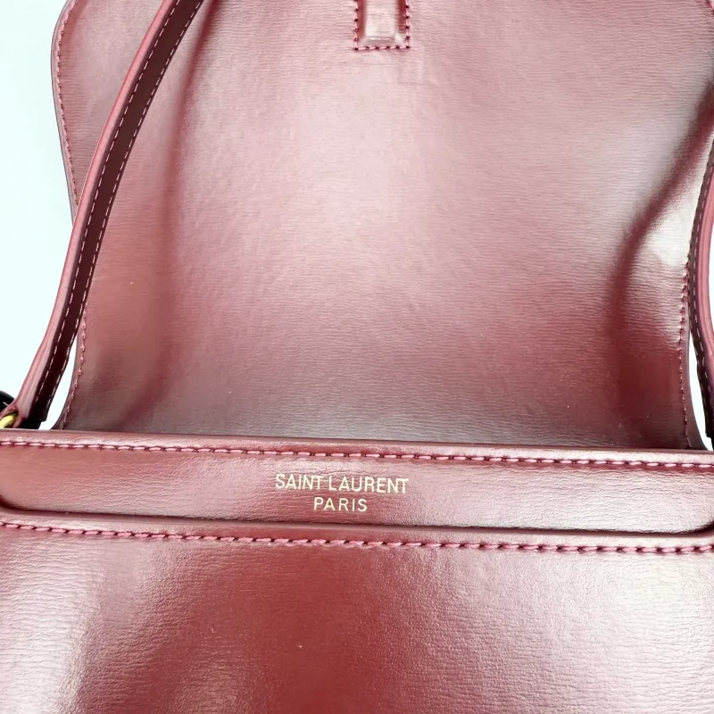 Saint Laurent Burgundy Top Handle Shoulder Bag 435 Size 21x11x4.5cm - Image 8