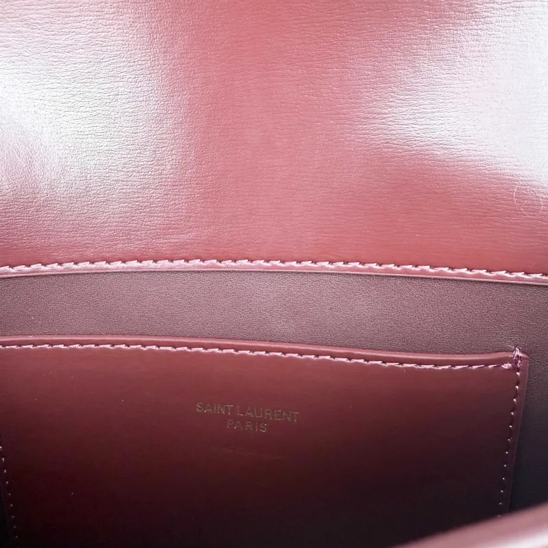Saint Laurent Burgundy Top Handle Shoulder Bag 435 Size 21x11x4.5cm - Image 9