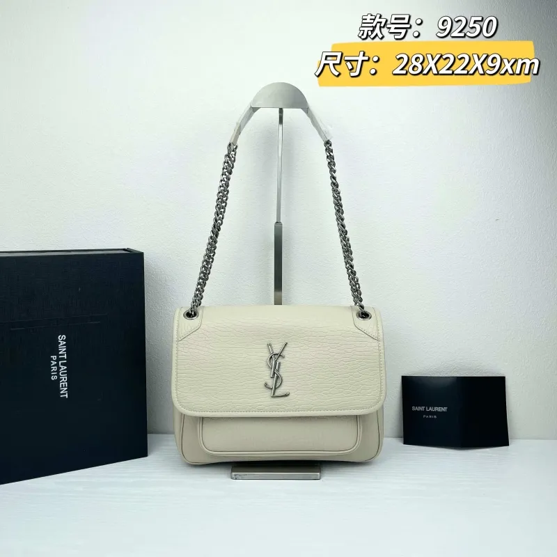 Saint Laurent Cream Chain Shoulder Bag 9250