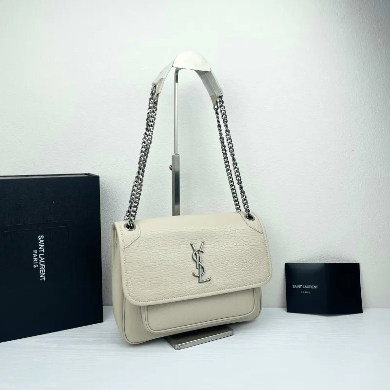 Alternative view of Saint Laurent Cream Chain Shoulder Bag 9250