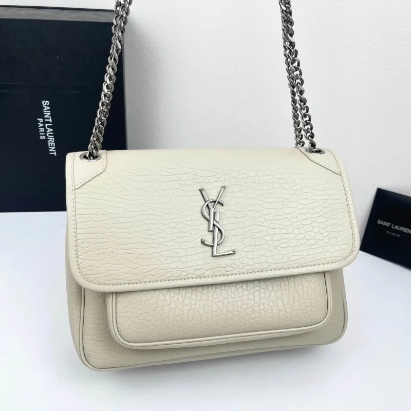 Saint Laurent Cream Chain Shoulder Bag 9250 - Image 5