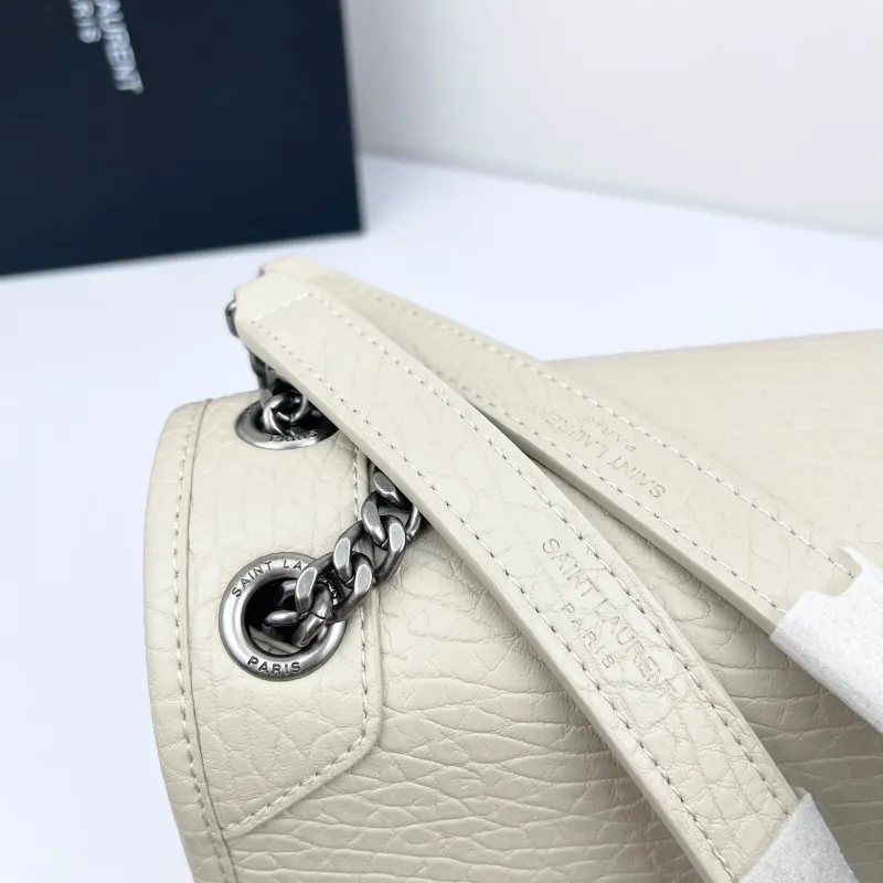 Saint Laurent Cream Chain Shoulder Bag 9250 - Image 6