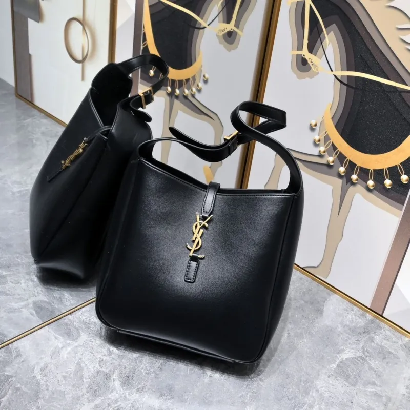 Alternative view of YSL Black Leather Top Handle Bag 441