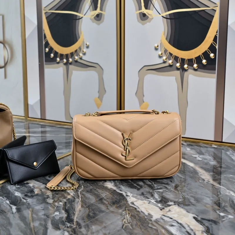 YSL Beige Top Handle Shoulder Bag 442