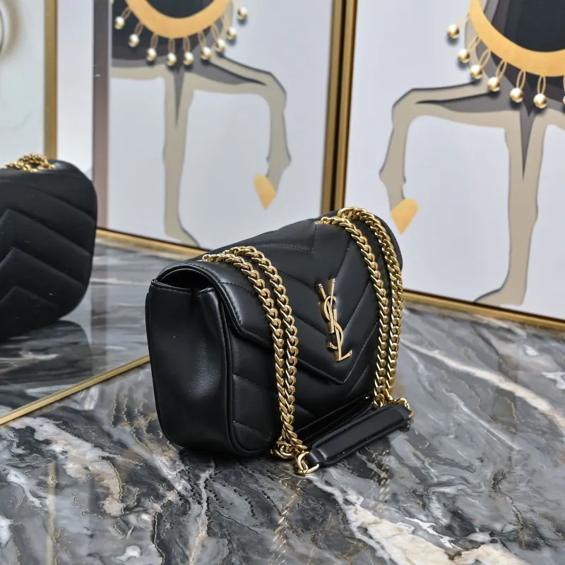 Alternative view of YSL Black Top Handle Chain Bag 445
