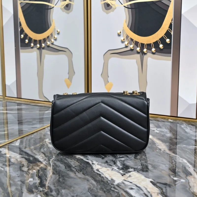YSL Black Top Handle Chain Bag 445 - Image 4
