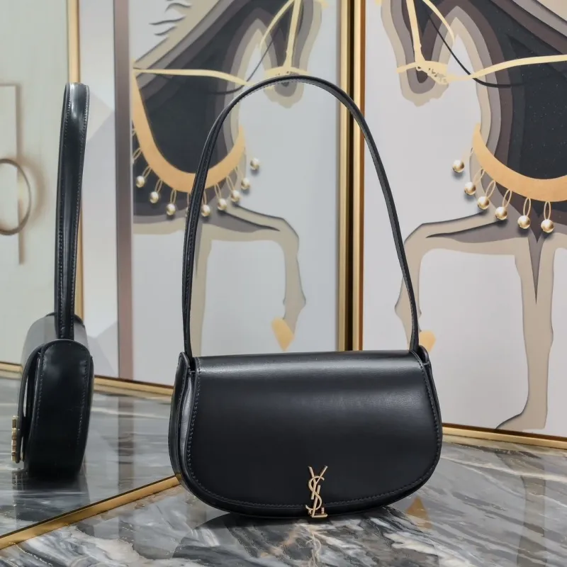 YSL Black Top Handle Shoulder Bag 446