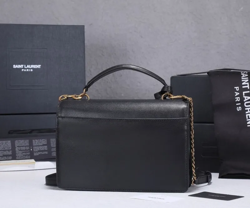 YSL Black Top Handle Bag 452 - Image 3