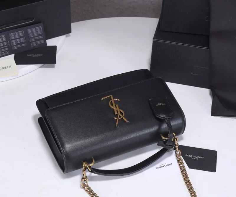 YSL Black Top Handle Bag 452 - Image 4