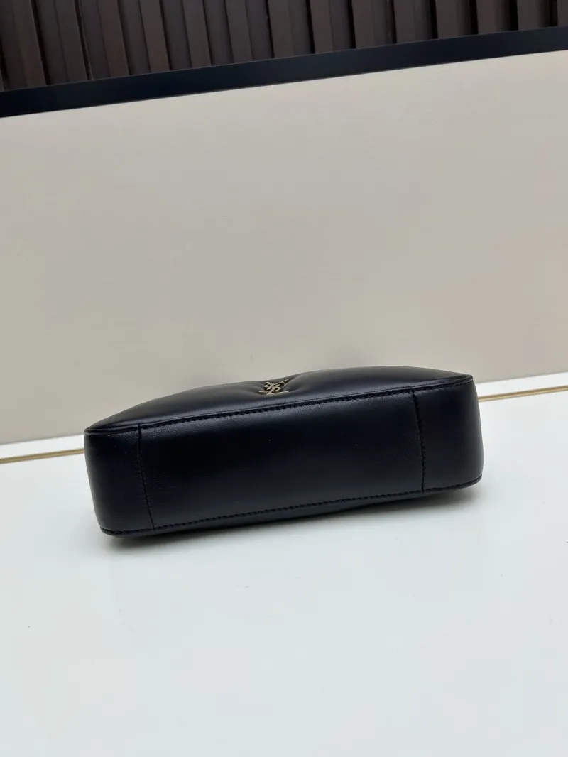YSL Black Leather Hobo Shoulder Bag 454 - Image 5