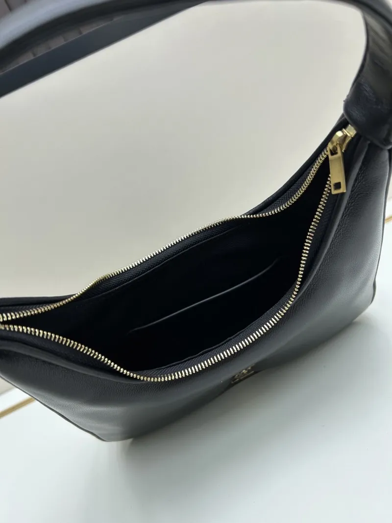 YSL Black Leather Hobo Shoulder Bag 454 - Image 8