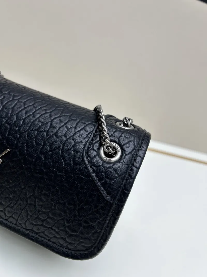 YSL Black Leather Chain Shoulder Bag 456 - Image 5