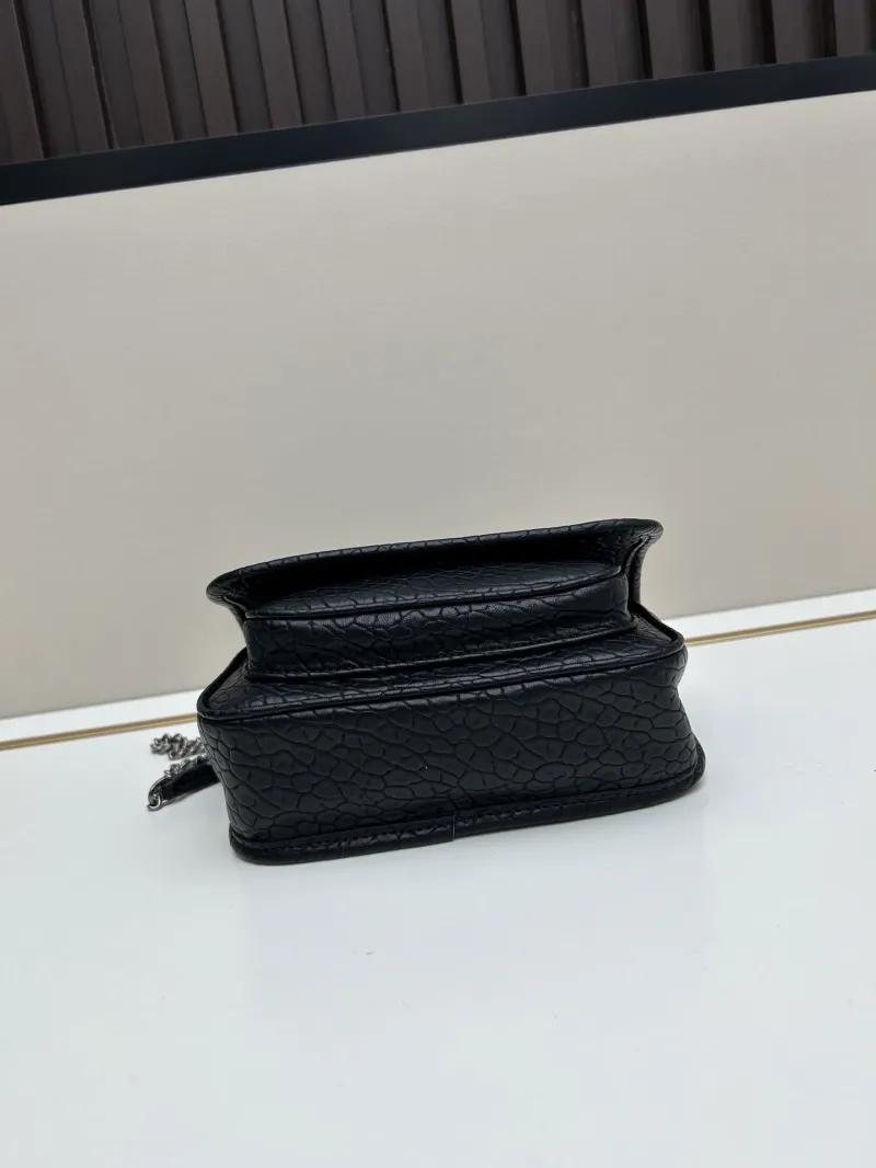 YSL Black Leather Chain Shoulder Bag 456 - Image 6
