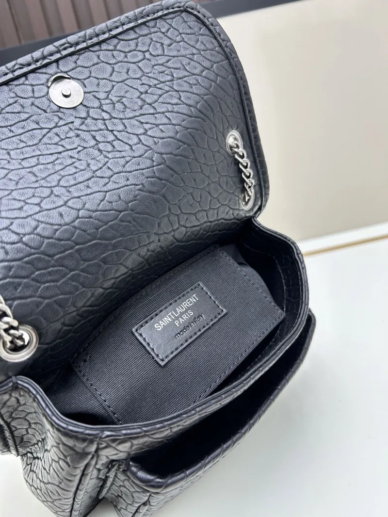 YSL Black Leather Chain Shoulder Bag 456 - Image 8