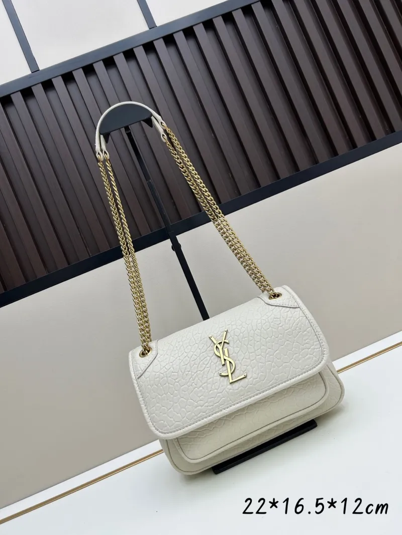 YSL Cream Chain Shoulder Bag 458