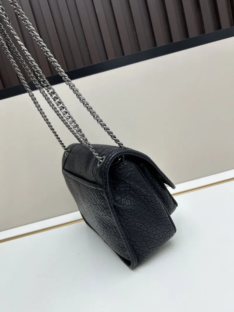 YSL Black Leather Chain Shoulder Bag 459 - Image 3