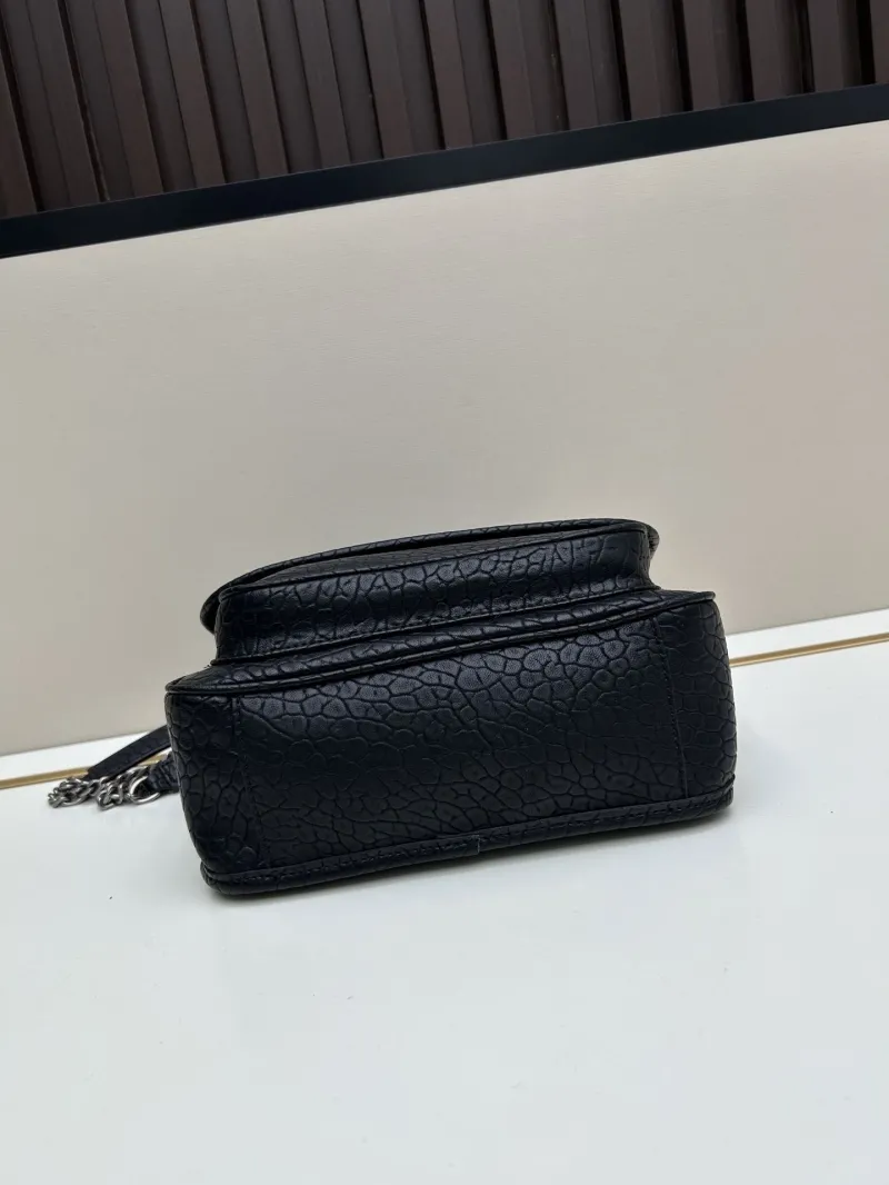 YSL Black Leather Chain Shoulder Bag 459 - Image 6