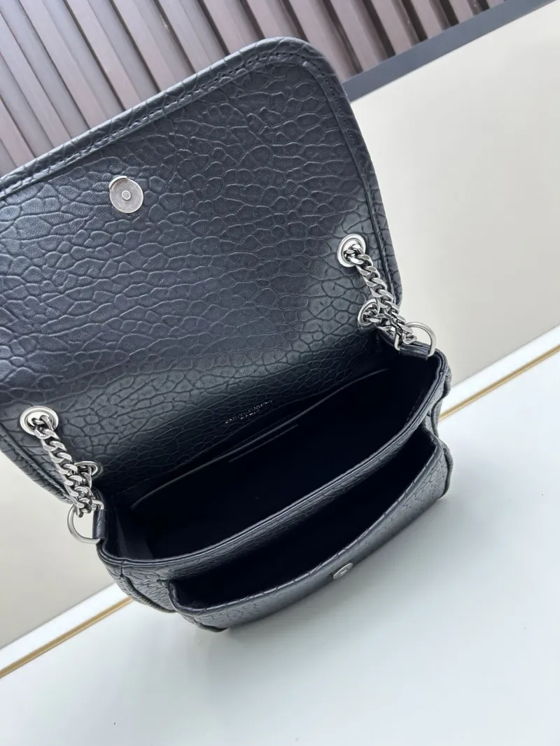 YSL Black Leather Chain Shoulder Bag 459 - Image 7
