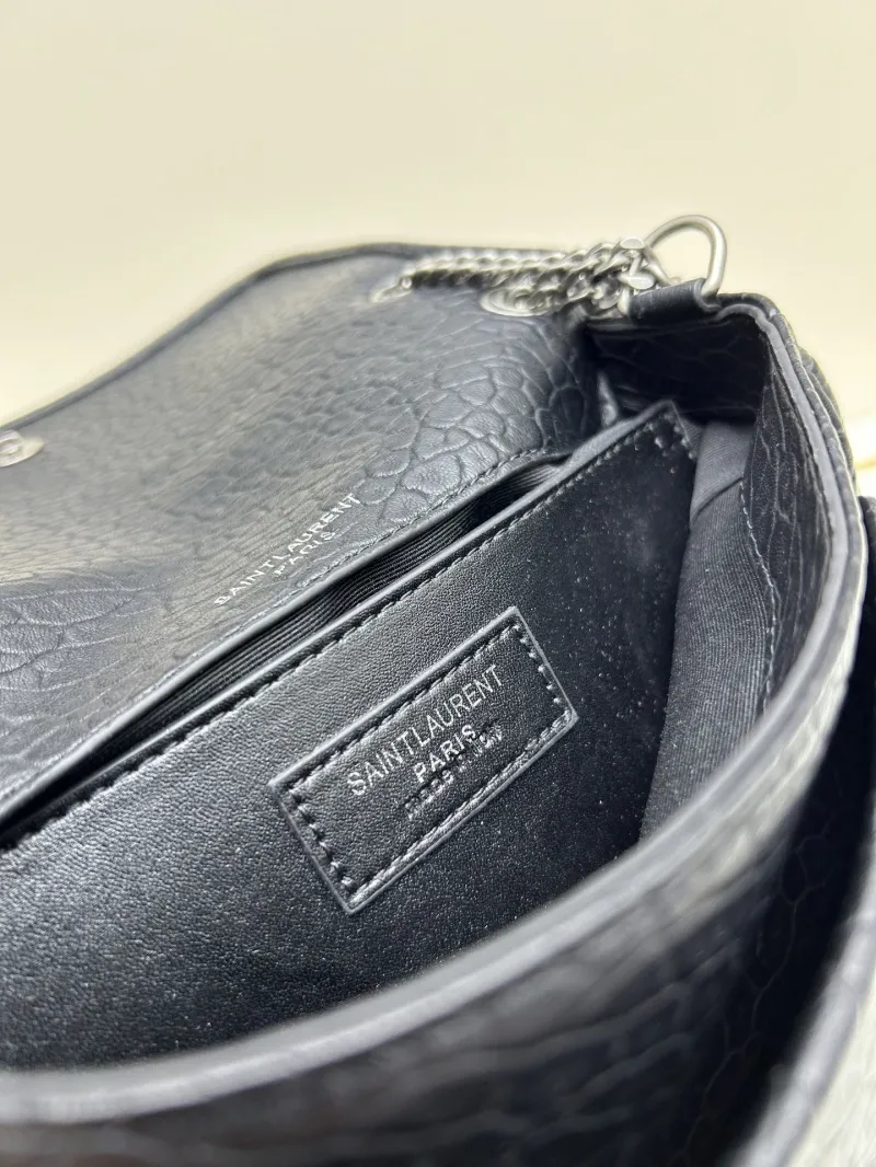 YSL Black Leather Chain Shoulder Bag 459 - Image 8