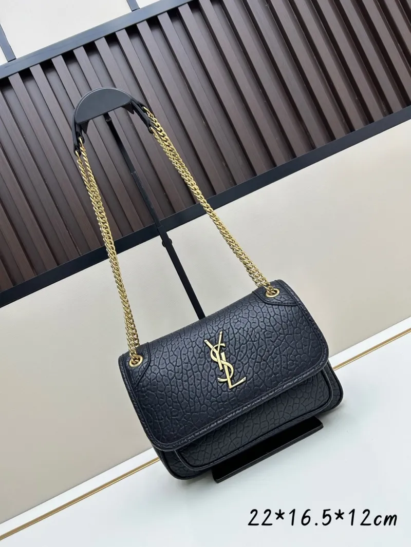 YSL Black Top Handle Chain Shoulder Bag 460