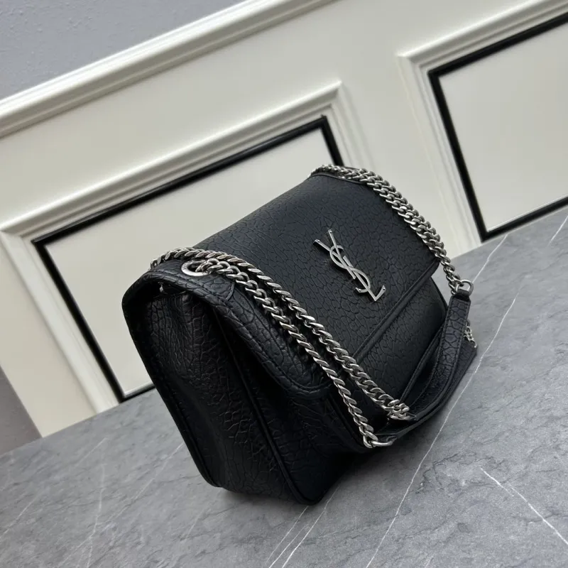 Alternative view of YSL Black Elephant Grain Chain Shoulder Bag 463