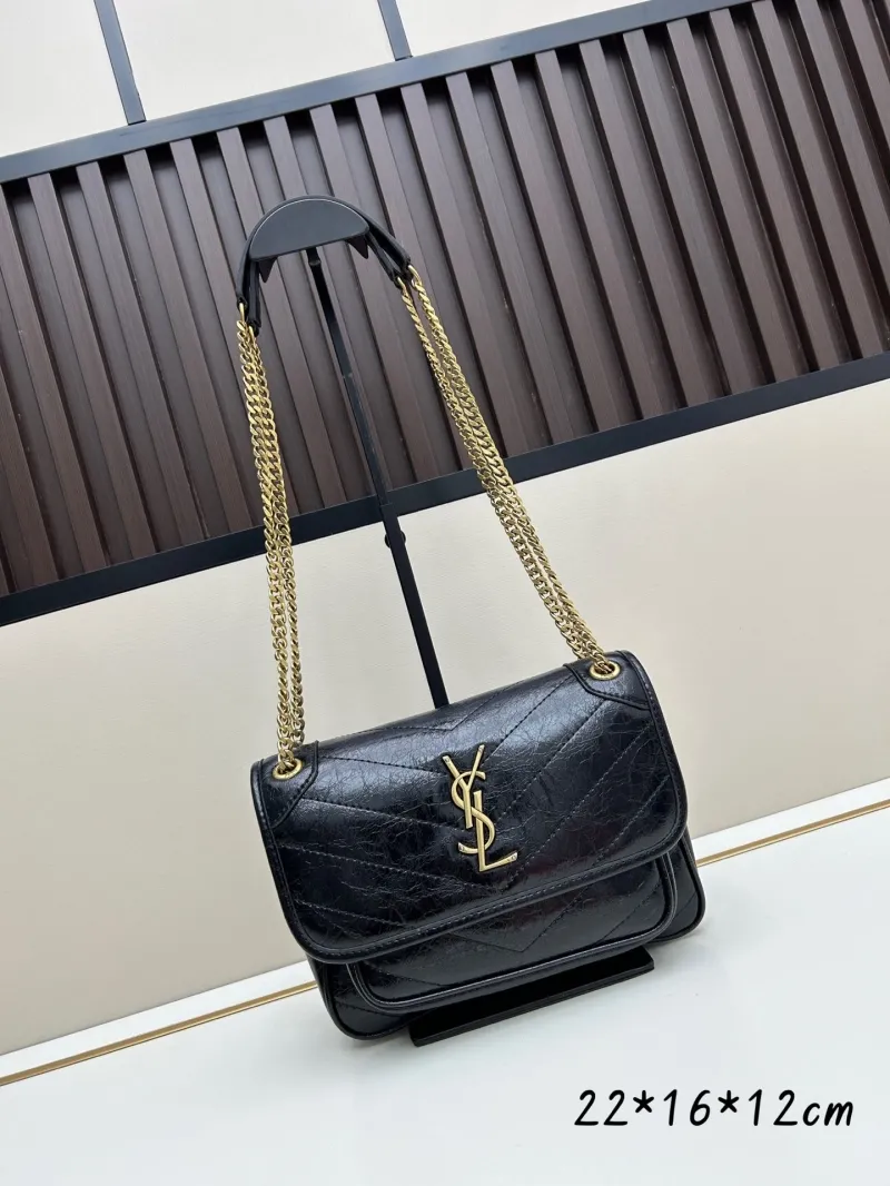YSL Black Chain Shoulder Bag 464