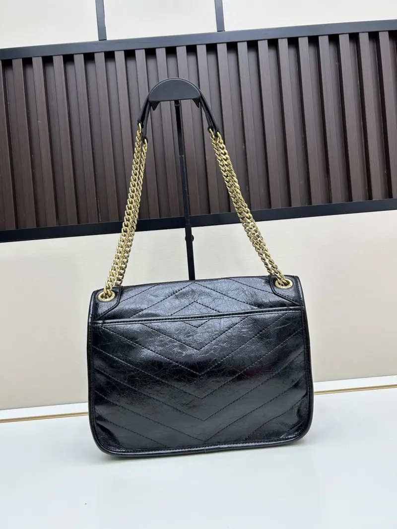Alternative view of YSL Black Quilted Leather Chain Bag 465
