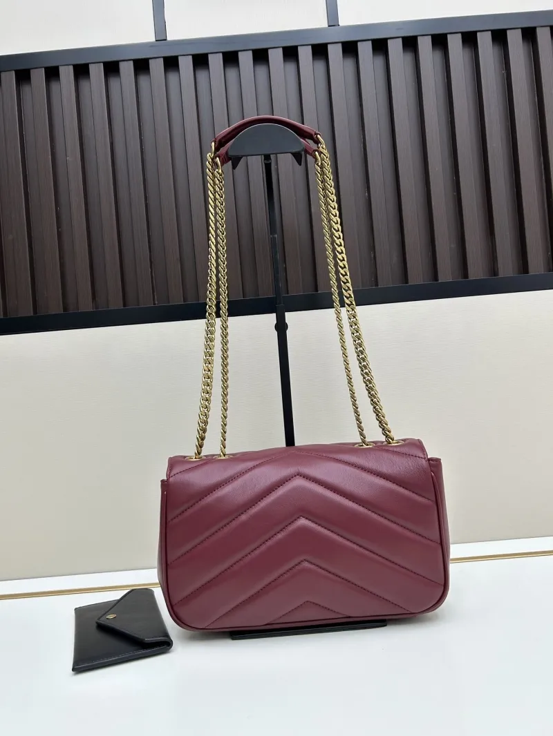 Alternative view of YSL Burgundy Chain Shoulder Bag 466