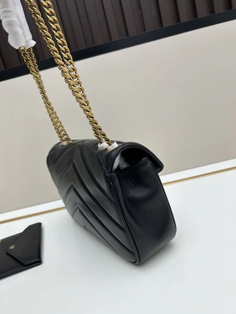 YSL Black Top Handle Chain Shoulder Bag 468 - Image 3