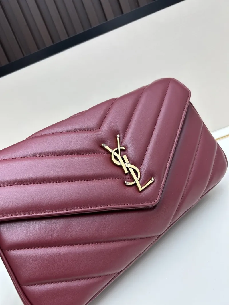 YSL Maroon Top Handle Shoulder Bag 469 - Image 4