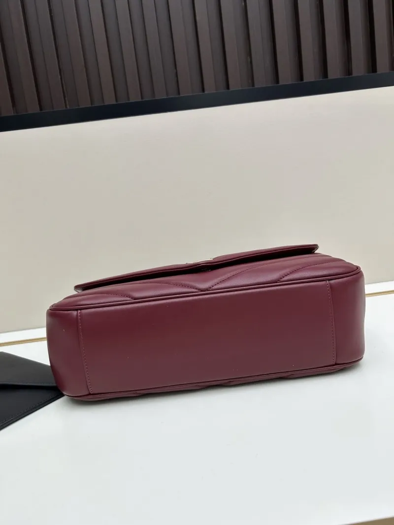 YSL Maroon Top Handle Shoulder Bag 469 - Image 5