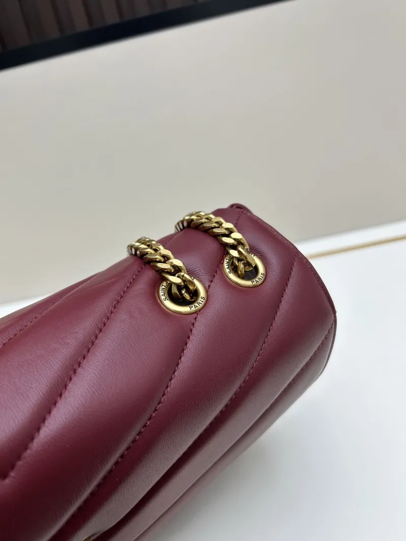 YSL Maroon Top Handle Shoulder Bag 469 - Image 6