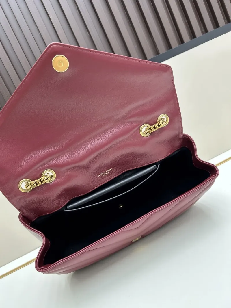 YSL Maroon Top Handle Shoulder Bag 469 - Image 7