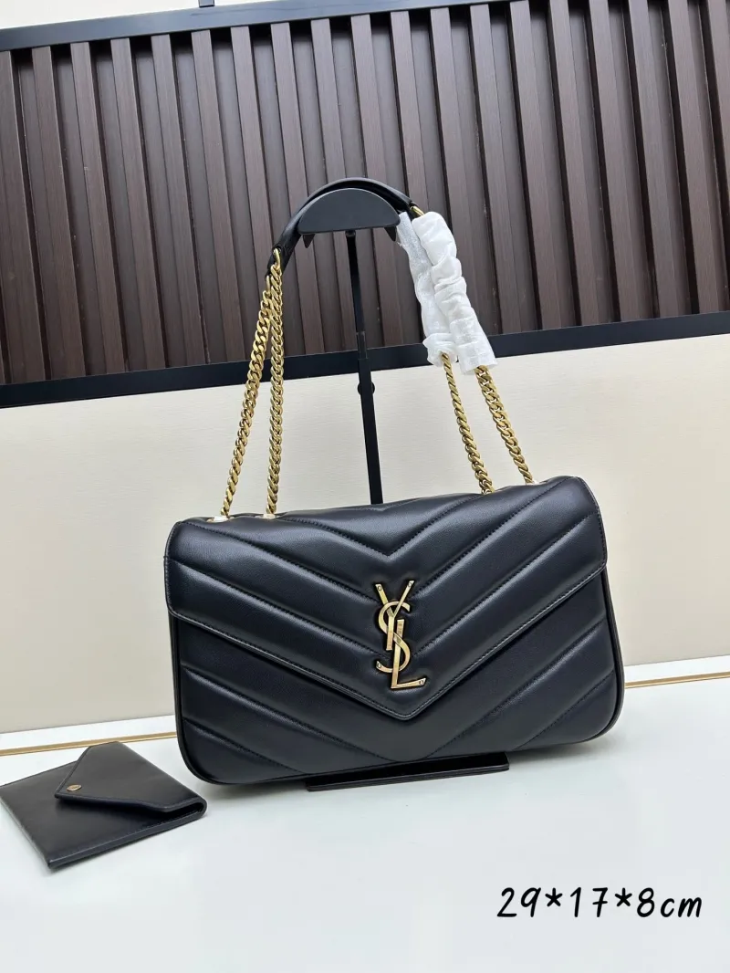 YSL Black Top Handle Shoulder Bag 471