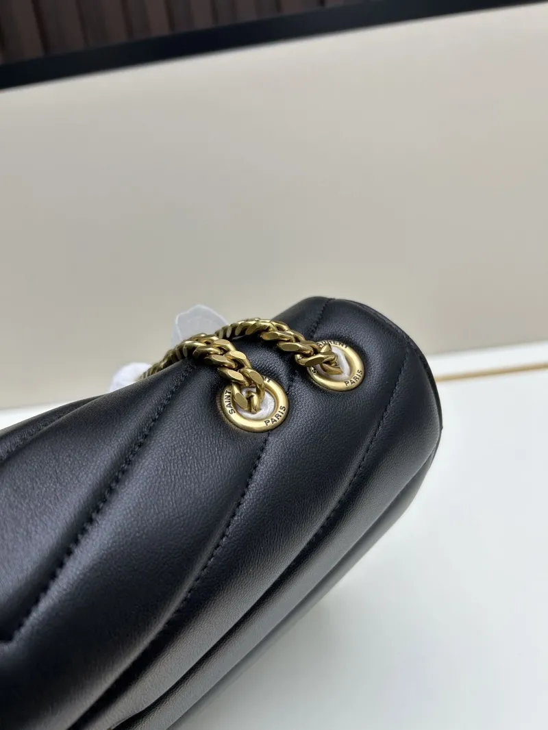 YSL Black Top Handle Shoulder Bag 471 - Image 6
