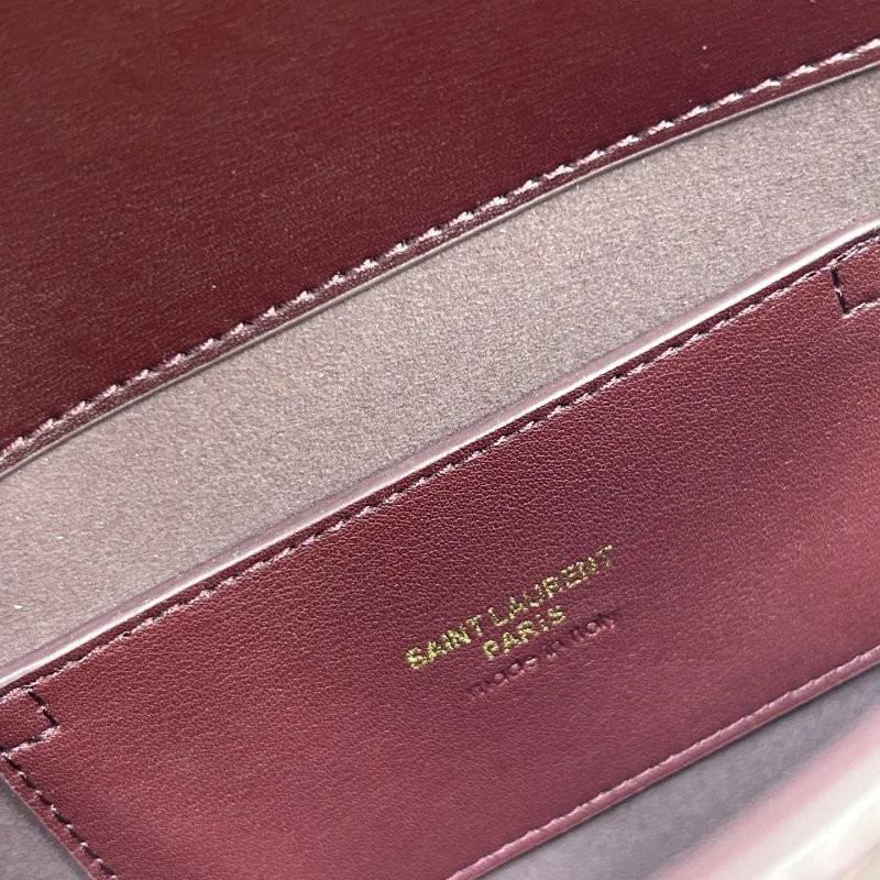 YSL Burgundy Shoulder Bag 472 - Image 8