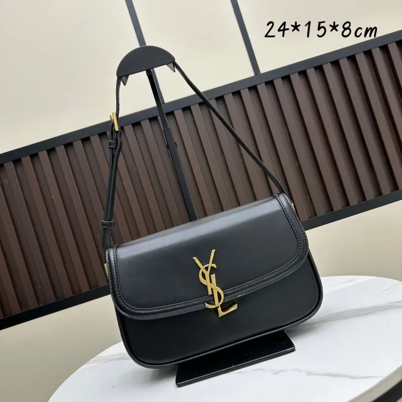 YSL Black Leather Shoulder Bag 473