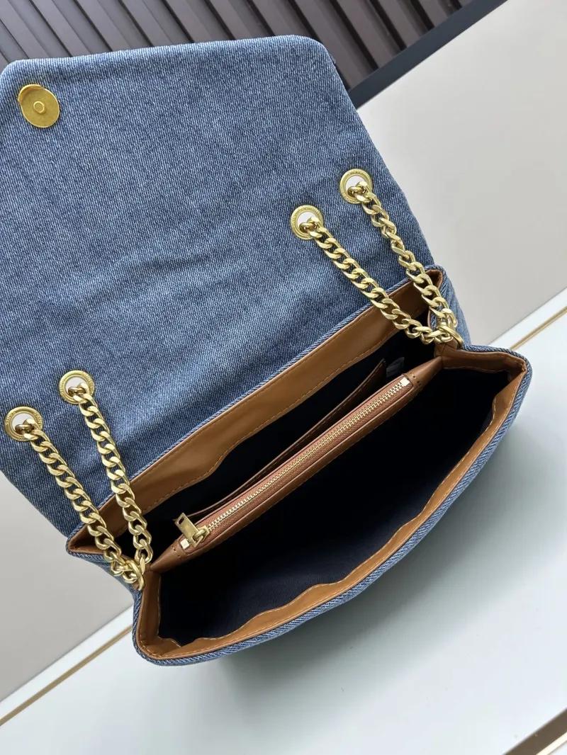 YSL Denim Blue Chain Shoulder Bag 8887 - Image 7