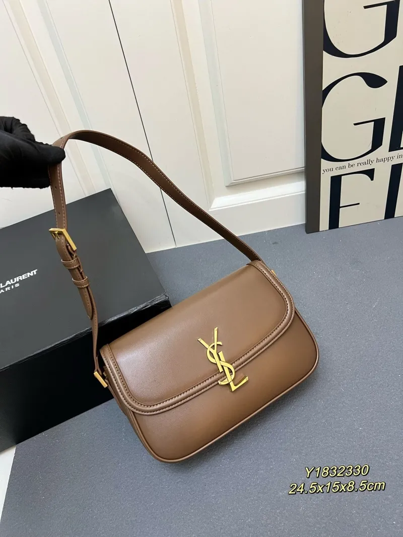 YSL Brown Leather Shoulder Bag Y1832330