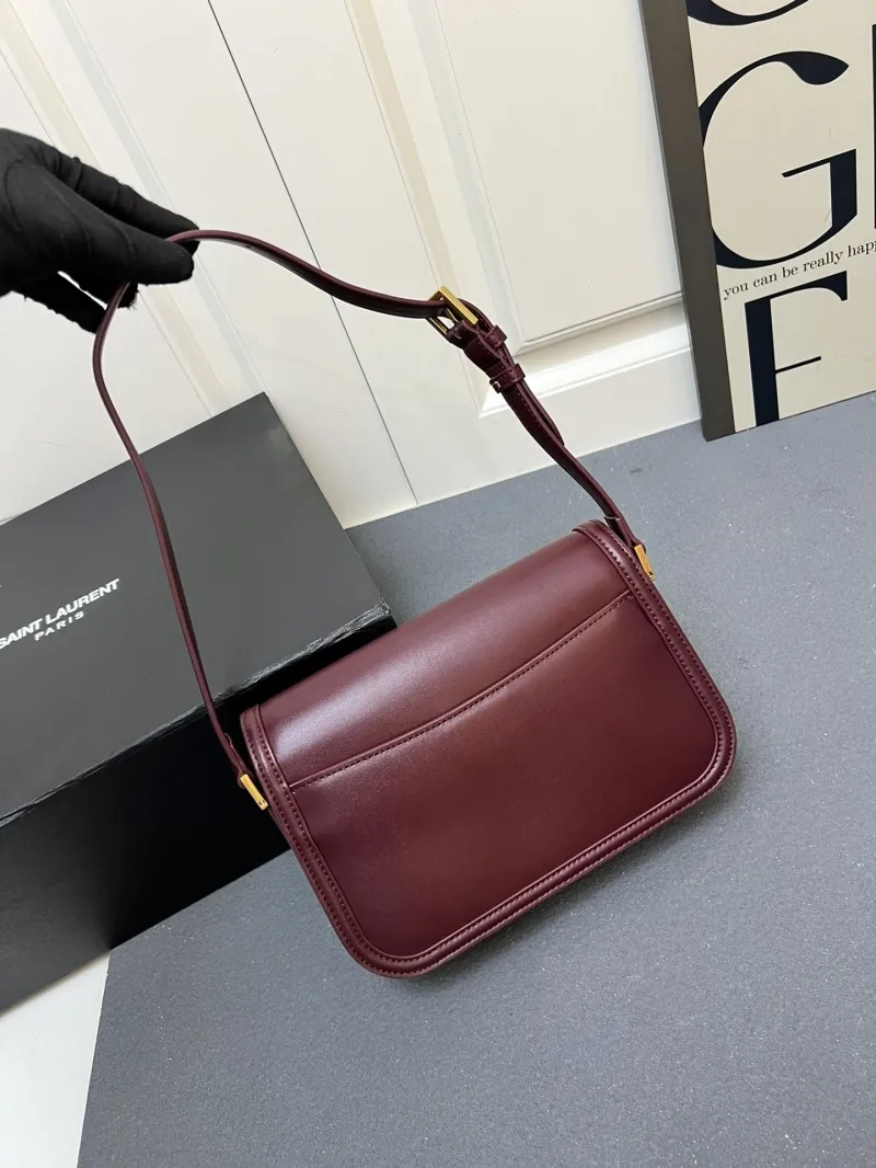 YSL Burgundy Leather Shoulder Bag Y1832330 - Image 4