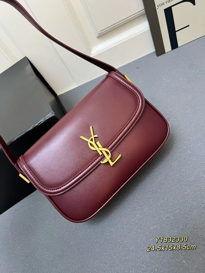 YSL Burgundy Leather Shoulder Bag Y1832330 - Image 5