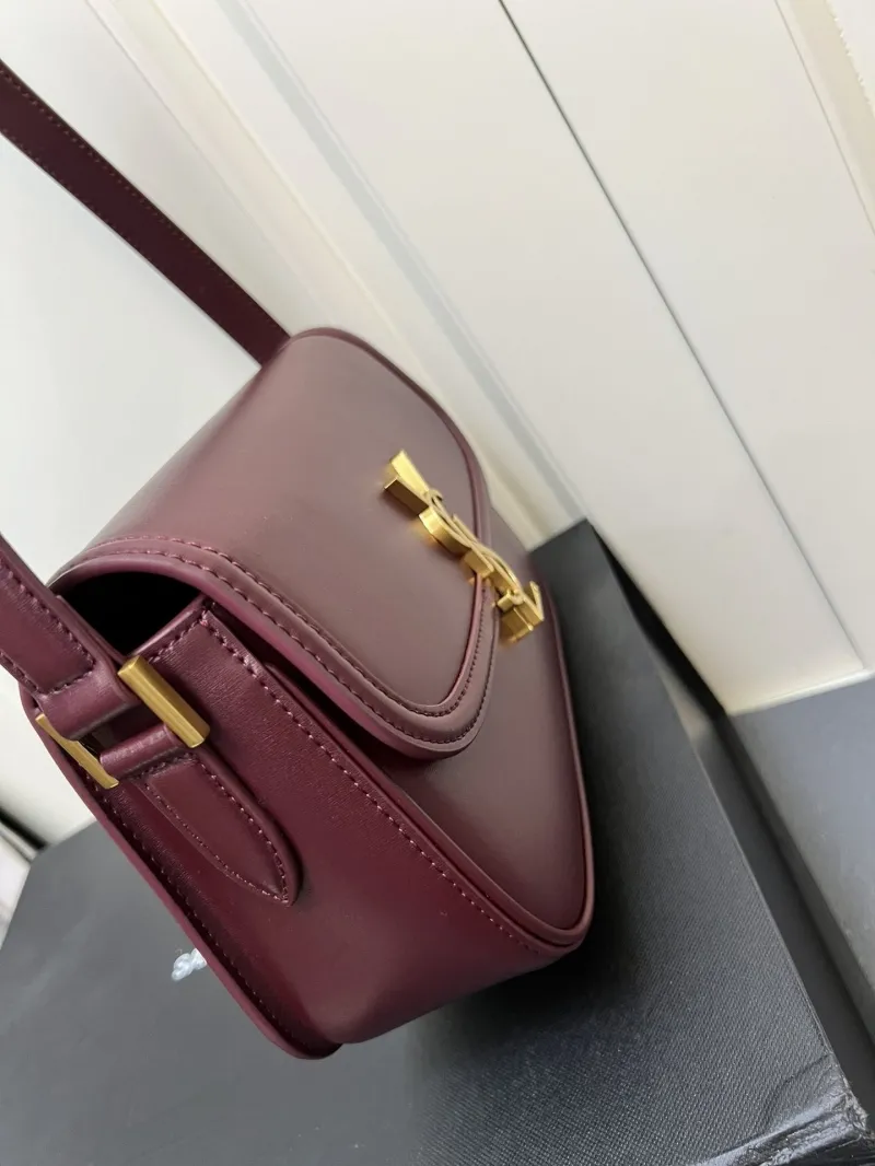 YSL Burgundy Leather Shoulder Bag Y1832330 - Image 7